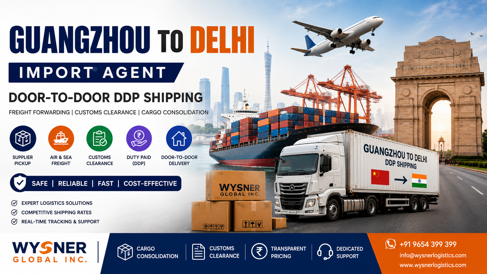 Guangzhou to Delhi Import Agent | Door-to-Door DDP Shipping, Freight Forwarding & Customs Clearance 1 Guangzhou to delhi import agent in india. Import from Guangzhou to delhi